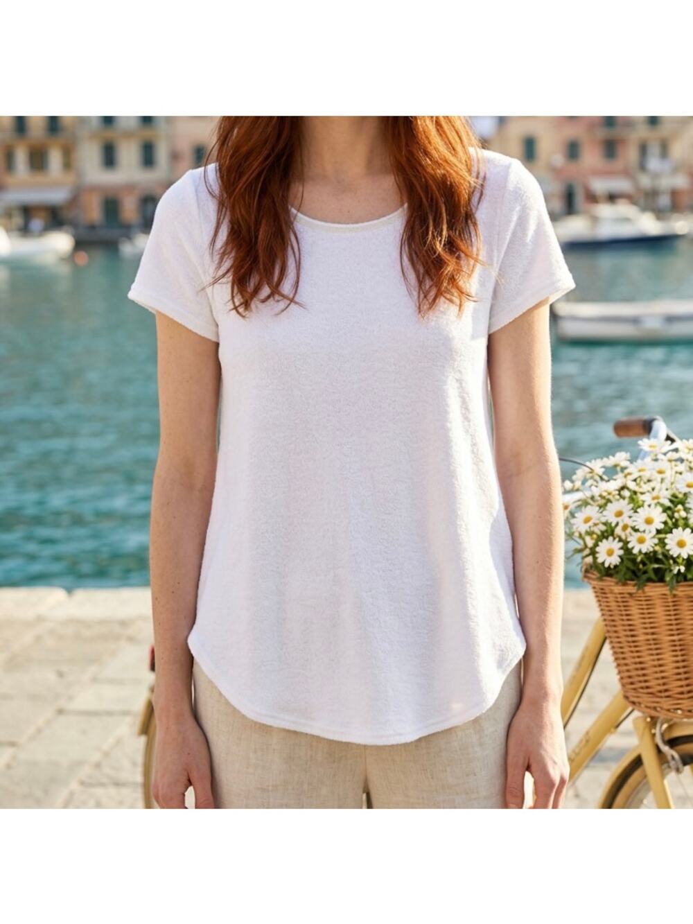 Rayon Blend White Tee Womens XS Capsule Wardrobe Minimalist Clean Girl Normcore